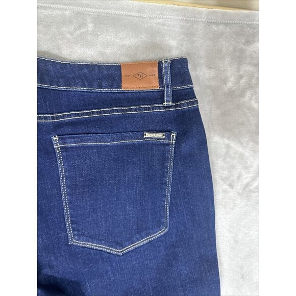Women’s Tommy Hilfiger Denim Jeans Tribeca Skinny Dark Wash Side Stripes Size 12 - Picture 14 of 15